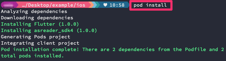flutter create example